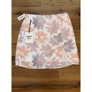 NWT Sunday Best Aritzia Floral Mini Skirt Pastel Coquette Soft Girl Spring